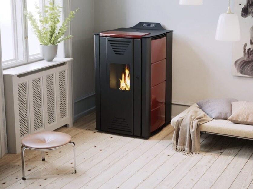 Thermoflux granulu kamīns INTERIO 14 (sarkans)